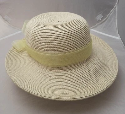 Sombrero Scala Collezione para mujer talla única para la mayoría de la banda sol playa cinta amarilla ancha Foto 1 de 4
