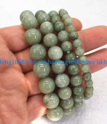 6/8/10/12/14mm Natürlich Grün Jadeit Jaspis Edelstein Elastisch Armband 7.5" - Bild 1 von 4