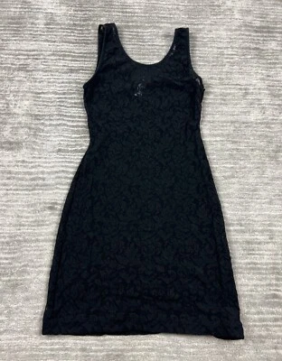 Calvin Klein Slip Dress Womens Small Black Sleeveless Lace Nylon Made in USA - Image 1 of 4