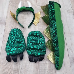 Drachen Kostüm für Baby Kleinkind Einheitsgröße Halloween 4-teiliges Set grün - Bild 1 von 5
