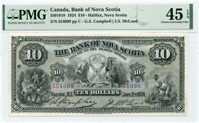 1924 $10 Bank of Nova Scotia - Choice Extremely Fine, PMG EF 45 EPQ - Image 1 of 2