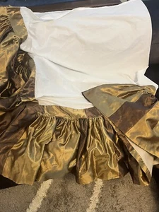 Eastern Accents Daybed Split Corners Bedskirt Striped Gold Brown - Picture 1 of 5