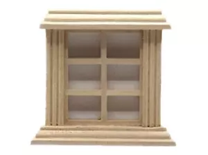 Puppenhaus Unbehandeltes Holz 6 Ausschnitt Licht Fenster 1:24 Halb Zoll Maß DIY - Bild 1 von 8