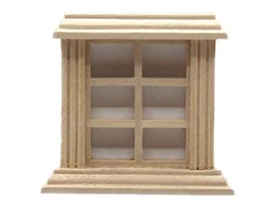 Bambole Casa Legno Grezzo 6 Vetro Luce Finestrino 1:24 Mezza Pollici Scala Fai - Immagine 1 di 4