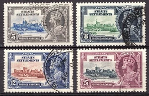 1935 Straits Settlements Sc# 213-16 - KGV Silver Jubilee, Used set Cv$25.10 - Picture 1 of 1
