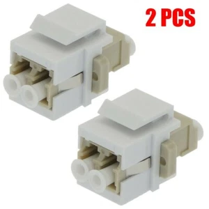 2x LC/UPC Dúplex Multimodo Fibra Óptica Acoplador Clave Jack Snap-in Marfil - Imagen 1 de 1