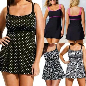 Lady Women's Plus Size Swimdress Swimwear Swimming Costume Swimsuit Swim Dress - Picture 1 of 11