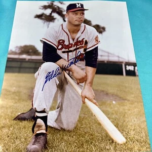 🔥 Braves Eddie Mathews Authentic Signed 8x10 Photo Autographed HOF 500HR Club - Picture 1 of 5
