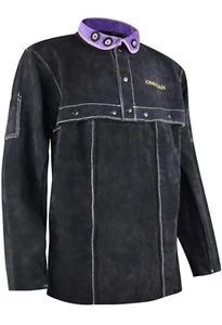 Leather Welding Jacket - Premium Cape Sleeve Coat with Enhanced Black XL - Picture 1 of 9