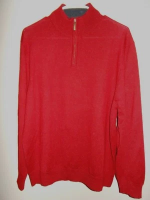 Club Room Italian Spun Yarn Mens Size L 1/2 Zip Quality Long Sleeve Red Sweater - Image 1 of 4