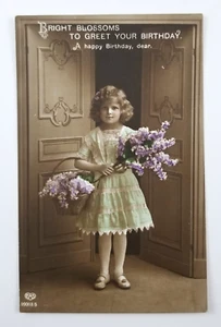 E A Schwerdtfeger Postcard Bright Blossoms Birthday Germany - Picture 1 of 3
