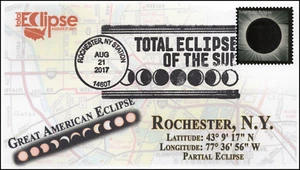 17-262, 2017, Total Solar Eclipse, Rochester NY, Event Cover, Pictorial Cancel,  - Picture 1 of 1