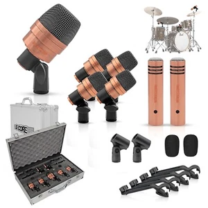 5 Core Drum Microphone Kit 7 Piece All Metal Drummer Mics Instrument Set - Picture 1 of 12