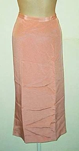 Bloomingdales New $99 Side Slit  Silk Long Slim Skirt  Beige or Pink - Picture 1 of 3