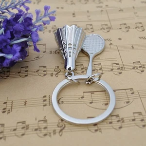 Badminton Keychain Lovers Phone Charm Sports Bag Pendant Hanging - Picture 1 of 11