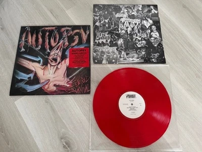 AUTOPSY - SEVERED SURVIVAL 1.PRESS LP RED VINYL 1989 (BANNED COVER) + OIS  DEATH - Image 1 of 4
