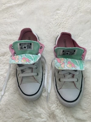 Converse Kids' Floral Pink and Mint Sneakers Size 3Y - Image 1 of 4