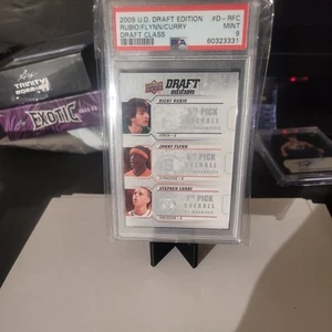 PSA 9 MINT 2009 UD DRAFT STEPHEN CURRY / RICKY RUBIO / FLYNN #D-RFC ROOKIE B213 - Picture 1 of 4