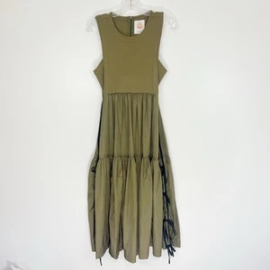 Daily Practice by Anthropologie The Bowline Stufen Midi Kleid Größe Small grün - Bild 1 von 9