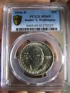 1946 D Booker T. Washington 50c PCGS MS66 Commemorative Half Dollar - Picture 1 of 5