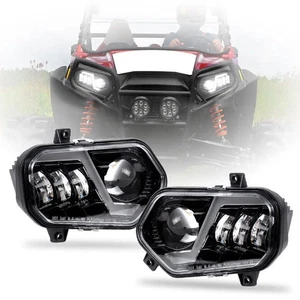 Conjunto de faros LED PUNTO DRL haz alto bajo para Polaris RZR XP 800 900 ATV UTV - Imagen 1 de 17