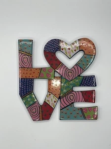 Aluminium Skulptur "Liebe" handbemalt von Emanuel Wandbehang Untersetzer - Bild 1 von 6