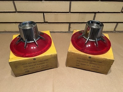 Par de lentes de lámpara de luz trasera vintage NOS Glo Brite 1964 Ford Galaxie 500 y 500XL  Foto 1 de 4