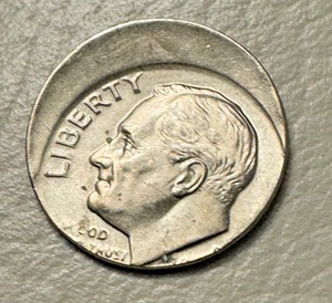 Roosevelt Dime Mint Error – Major Off-Center Strike – Rare U.S. Coin Collectible - Picture 1 of 2