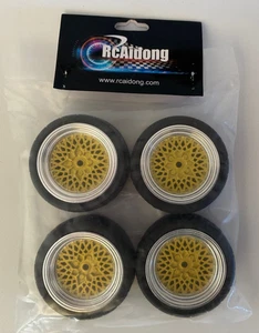 Räder mit Felgen gold für 1/10 ; 1/12 RC Fahrzeuge, 65 mm -- OVP -- NEU - Bild 1 von 7