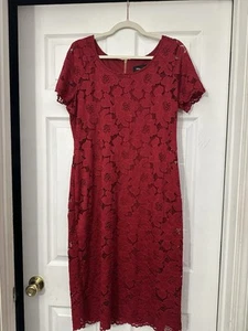 RN Studio von Ronnie Nicole. Rotes Kleid mit Spitze komplett gefüttert Größe L - Bild 1 von 3