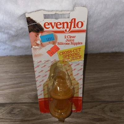 Botella de jugo de silicona Evenflo 1989 vintage corte cruzado pezones stock muerto NUEVO Other Foto 1 de 3