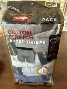 NWT Wrangler Rustler Cotton Stretch Comfort Boxer Briefs 10 Pack Men's XL 40-42 - Picture 1 of 2