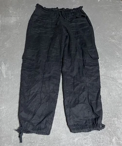 Magaschoni Linen Pants Womens Medium Black High Rise Beach Lagenlook Jogger - Picture 1 of 5