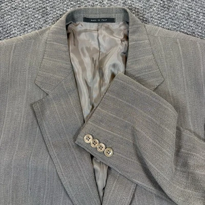 Blazer Armani Collezioni Talla 44R Gris Rayas 2 Botones Hecho en Italia Mezcla de Lana Foto 1 de 4