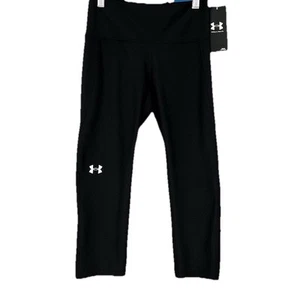 Under Armour HeatGear Capri Leggings Women’s Small Black Yoga Running Workout - Picture 1 of 5
