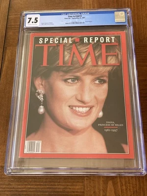 Princess Diana Time CGC 7.5 OW/W Pages Newsstand (1997)-Not Sports Illustrated - Image 1 of 3