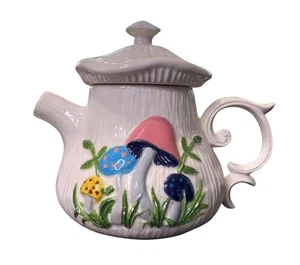 Vintage ARNELS Keramik Pilz Teekanne mit Deckel 70er Jahre signiert 1976 - Bild 1 von 6