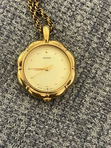 SEIKO Necklace Pendant Watch Pocket Watch Gold Working Products - Picture 1 of 5