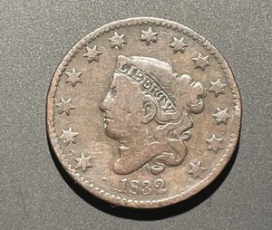 Lote 2a monedas americanas tempranas centavo grande corona 1832 - Imagen 1 de 6