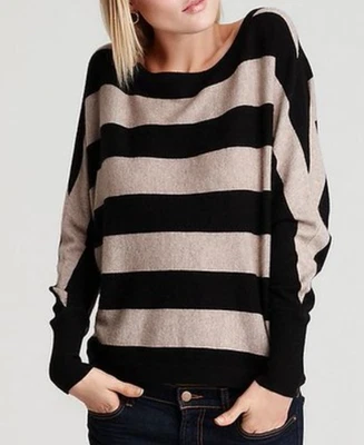 Suéter de punto a rayas INC para mujer Pullover Cascada negro dorado talla mediana Foto 1 de 4