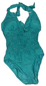 KENNETH COLE BATHING SUIT WOMEN SZ M 1 PC AQUA GREEN NWT & FREE SHIPPING - Picture 1 of 8