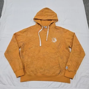 Felpa con cappuccio uomo MEDIUM Billionaire Boys Club BBC Scribble arancione fiammato ricamata - Foto 1 di 13