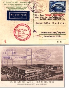 1930 Graf Zeppelin LZ127 ERSTFLUG Hochpreis C38 Aufdruck: 1.Südamerika - Bild 1 von 2