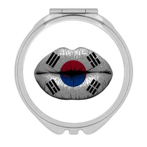 Gift Compact Mirror : Lips Korean Flag South Korea Expat Country - Picture 1 of 3