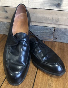 Vintage Detroit Shoes V Cleat Kilgore Hurd 11B Black Oxford Laces Vintage 1960s - Picture 1 of 12