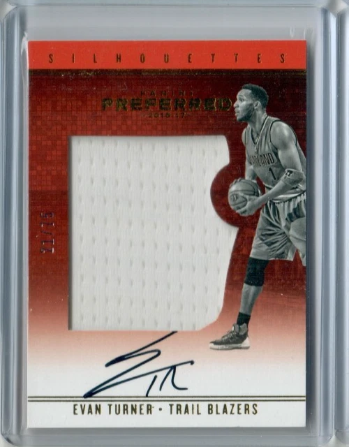 EVAN TURNER 2016-17 Panini Preferred #53 SILHOUETTES JERSEY RELIC AUTOGRAPH #/75 - Image 1 of 1