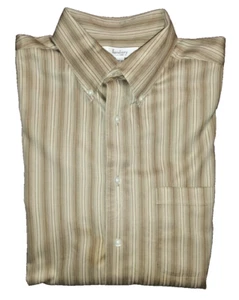 Turnbury Hombre Dorado, Tostado y Blanco Rayas Abotonadas Manga Larga Talla L - Imagen 1 de 4
