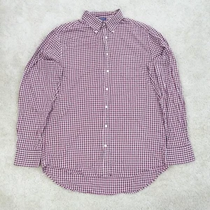 GANT Shirt Mens Large Red Check Windblown Oxford Regular Fit Long Sleeve - Picture 1 of 8