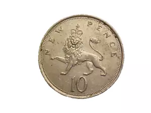 1973 Great Britain Queen Elizabeth II 10 New Pence KM# 912- Nice Circ-c5625xux - Picture 1 of 2