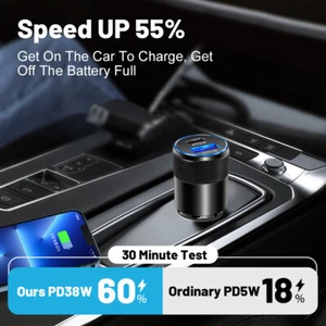 USB Car Charger Quick Charge 3.0 Fast Charging Type C QC3.0 Mobile Phone - Imagen 1 de 14